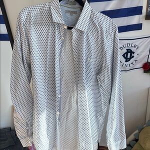 Ted Baker Blue and White Casual Button Down Shirt